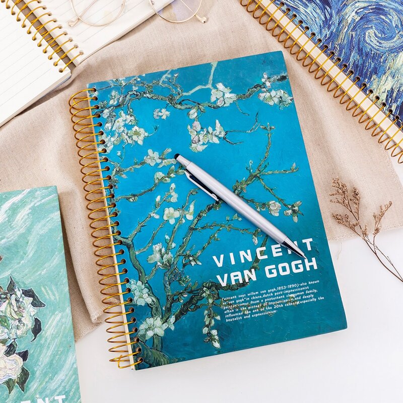 

1pc Oil Painting Cover Notebook, Blue