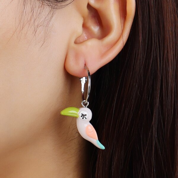 

Bird Charm Drop Earrings, Multicolor