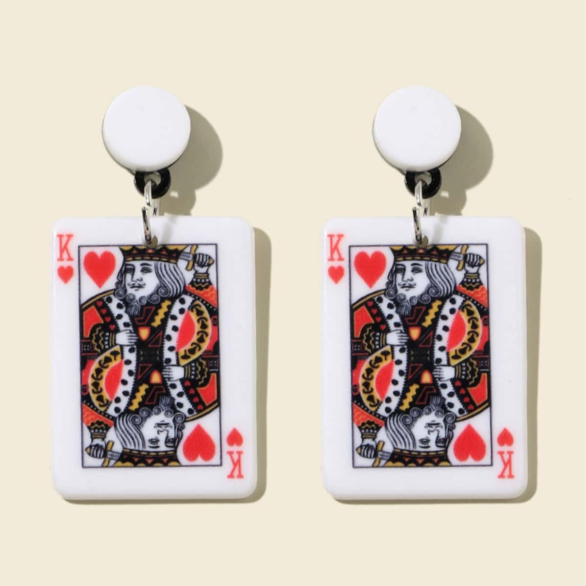 

Poker Design Drop Earrings, Multicolor