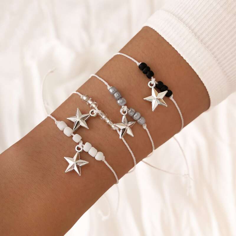 

4pcs Star Bracelet, White