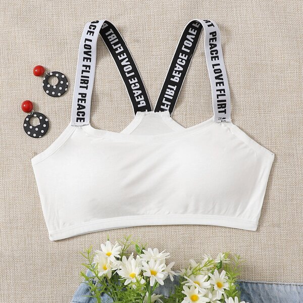 

Letter Tape Bralette, White