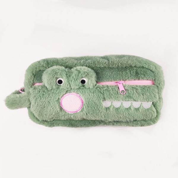 

Cartoon Plush Pencil Bag, Green