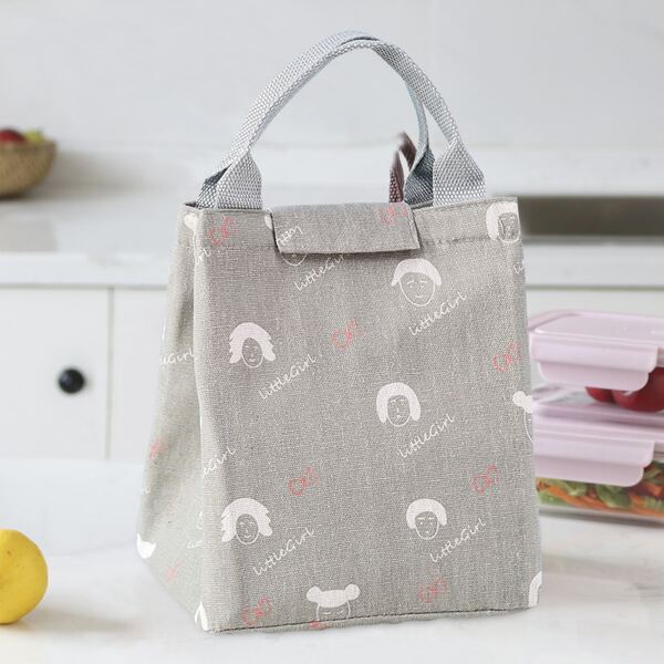 

Cartoon Graphic Insulated Lunch Bag, Grey