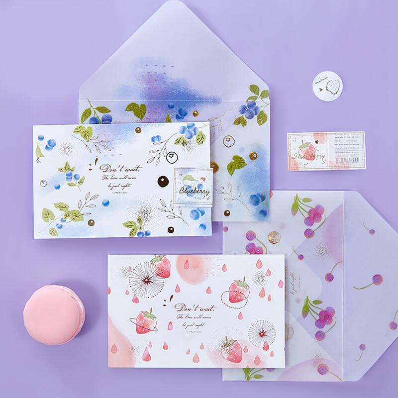 

1pc Random Pattern Envelope & 1pc Writing Paper, Multicolor