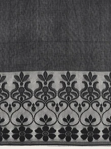 Flower Pattern Scarf - Black - View 4