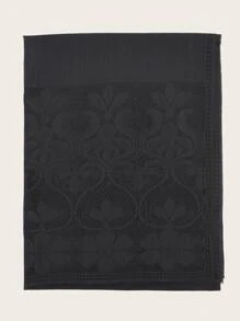 Flower Pattern Scarf - Black - View 5