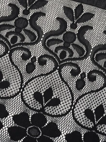 Flower Pattern Scarf - Black - View 6