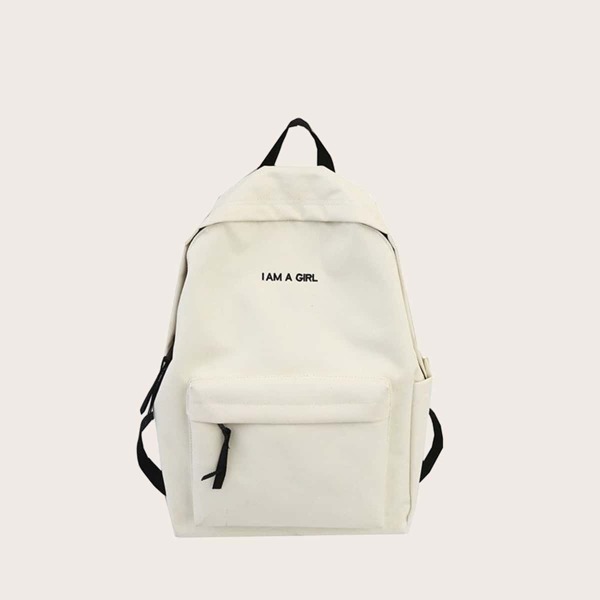 

Pocket Front Backpack, Beige
