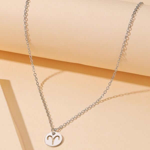 

Hollow Out Constellation Charm Necklace, Silver