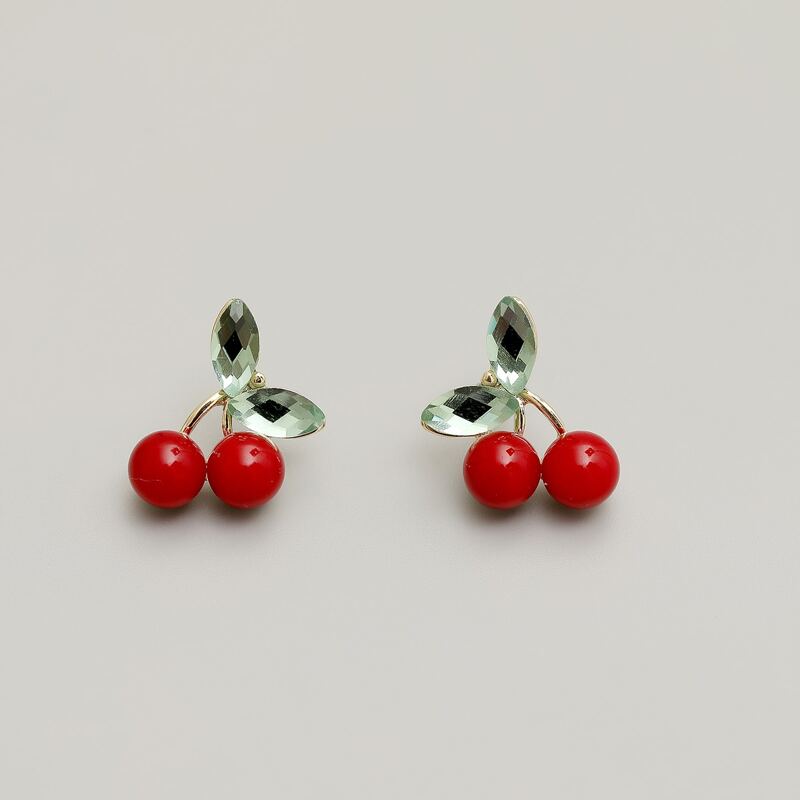 

Cherry Decor Stud Earrings, Gold