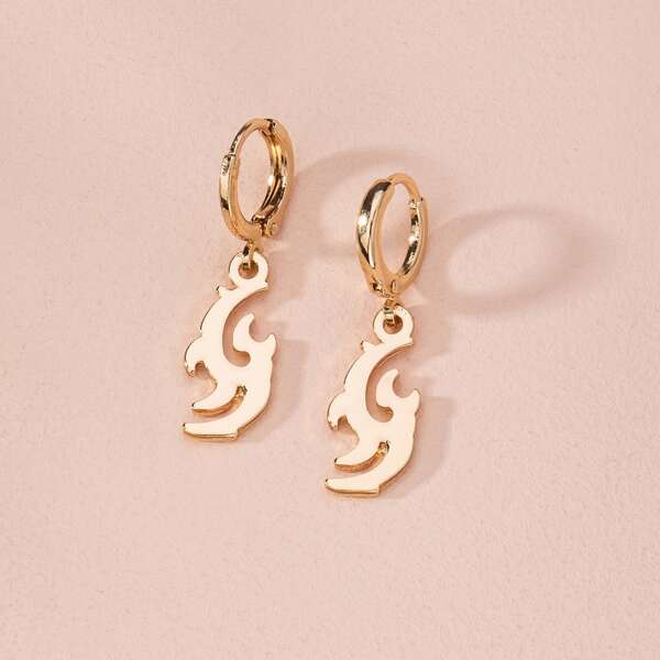 

Flame Charm Drop Earrings, Gold
