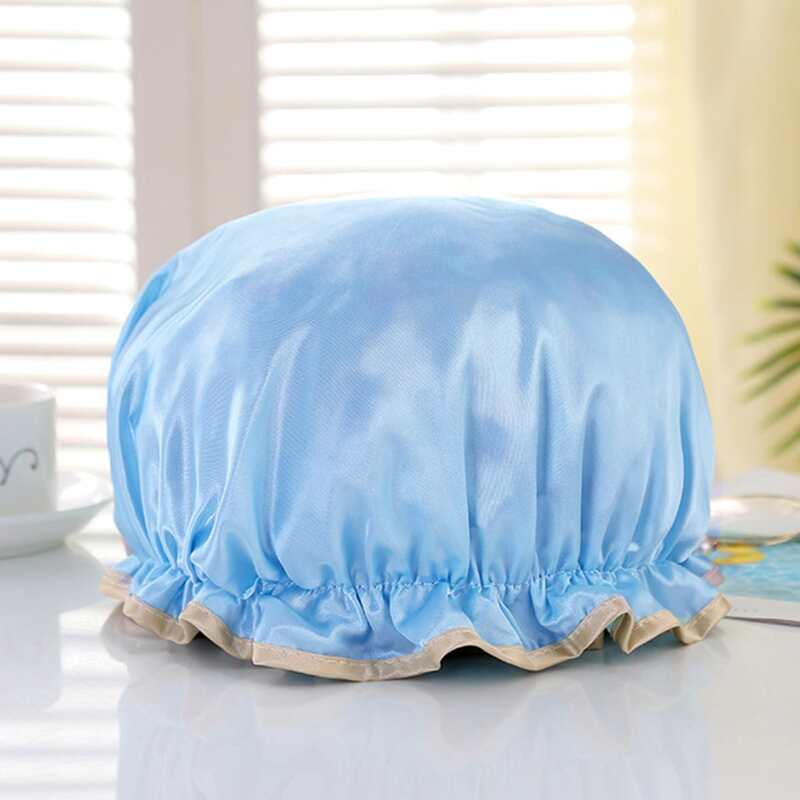

Plain Waterproof Shower Cap, Blue