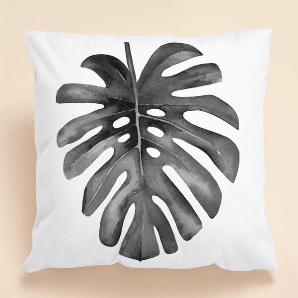

Leaf Print Cushion Cover Without Filler, Multicolor
