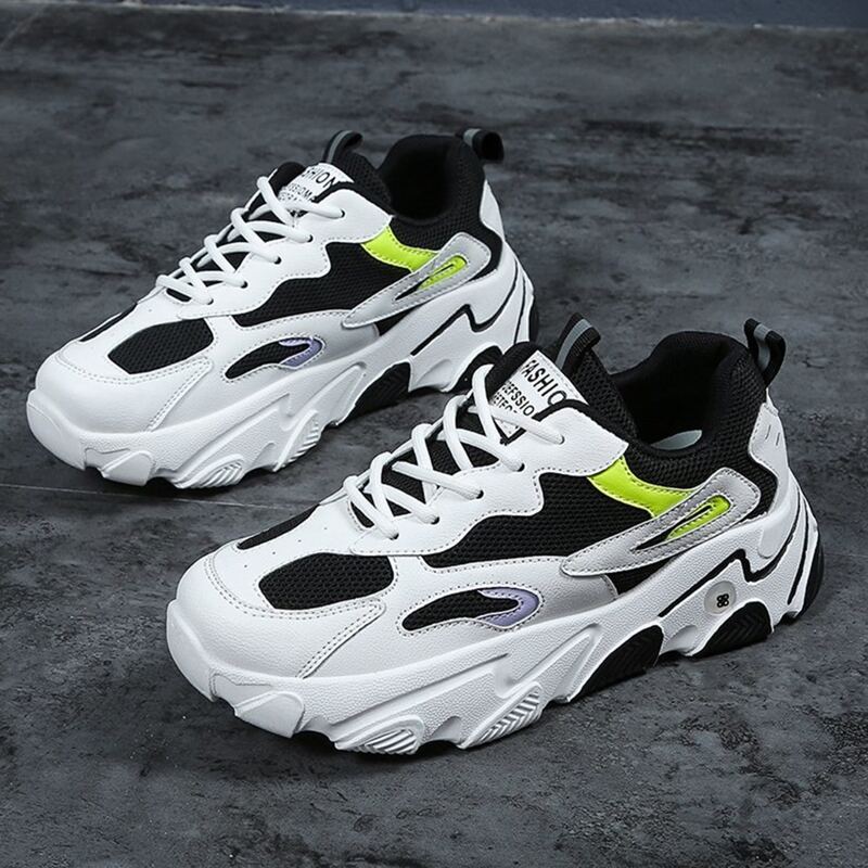 

Colorblock Mesh Panel Chunky Sneakers, Multicolor