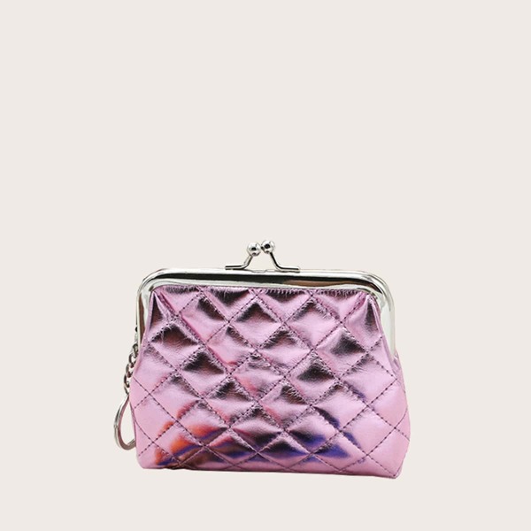 

Girls Twist Lock Quilted Wallet, Pink
