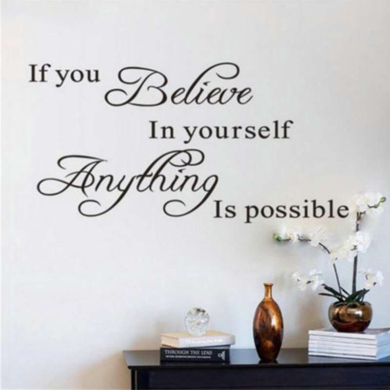 

Slogan Graphic Wall Sticker, Black