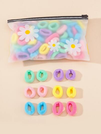 100入組小女童彩色髮圈