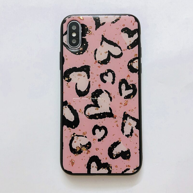 

Glitter Heart Print iPhone Case, Multicolor