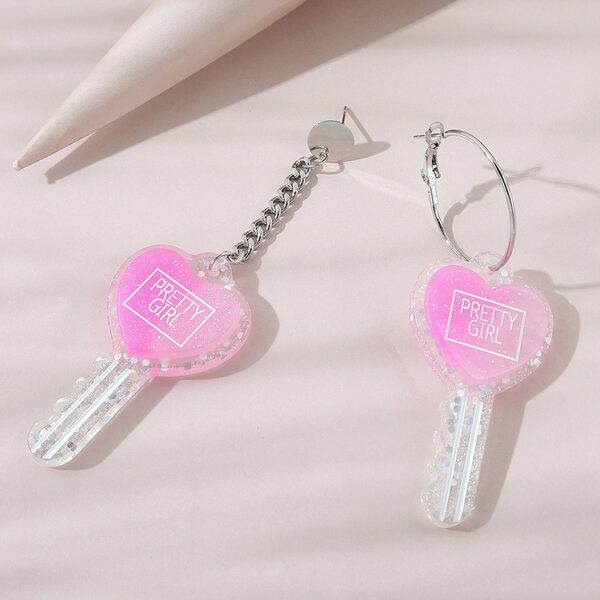 

Ombre Key Decor Drop Earrings, Multicolor