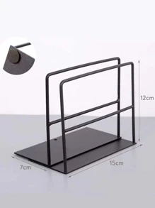 Agregue un toque creativo a su escritorio con estos elegantes sujetalibros de hierro forjado - 2 colores disponibles - Negro - Ver 2