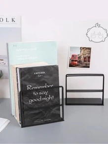 Agregue un toque creativo a su escritorio con estos elegantes sujetalibros de hierro forjado - 2 colores disponibles - Negro - Ver 3