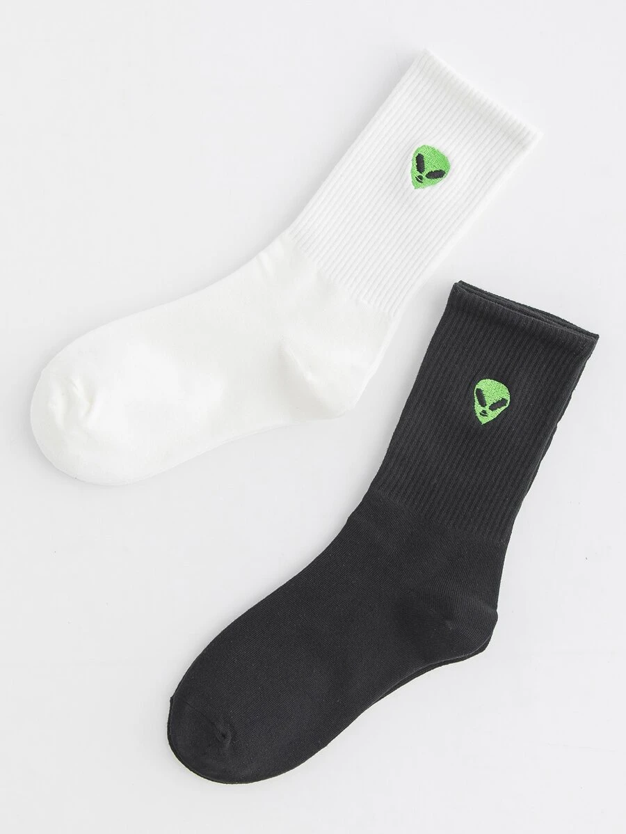 2 pares calcetines de hombres con bordado de extraterrestre - Ver 1