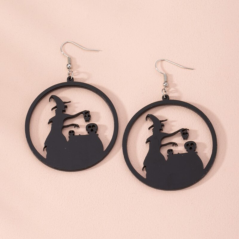 

Witch Decor Drop Earrings, Black