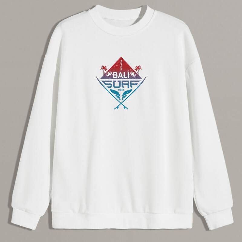 

Guys Letter Graphic Sweatshirt, White