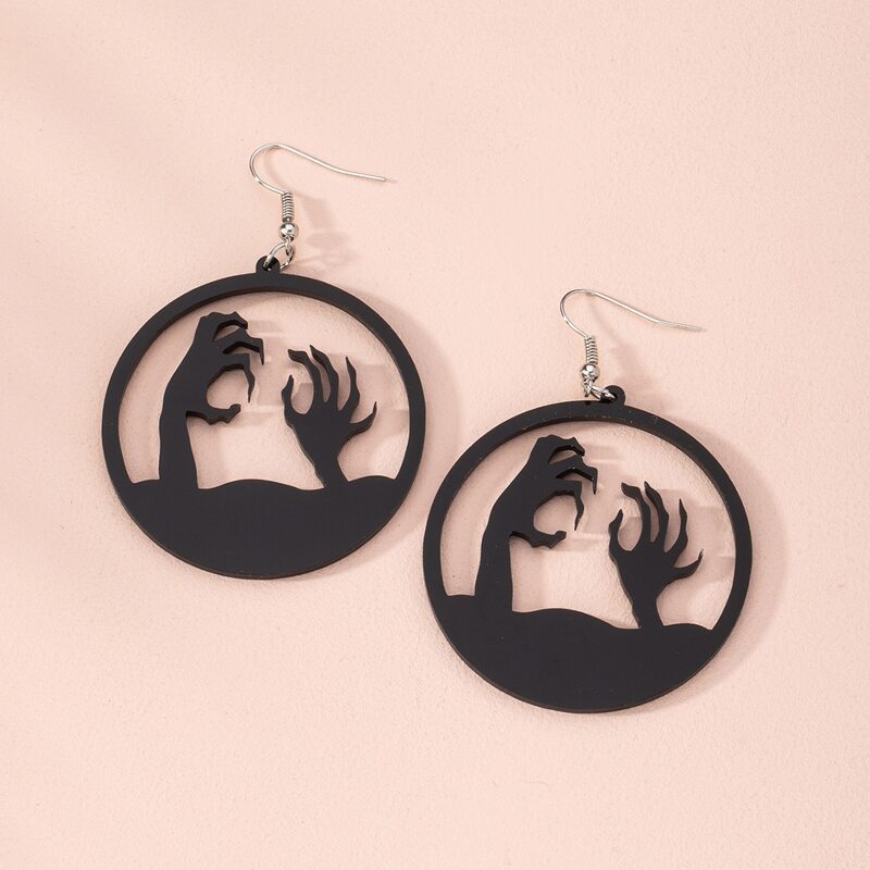 

Hand Decor Drop Earrings, Black