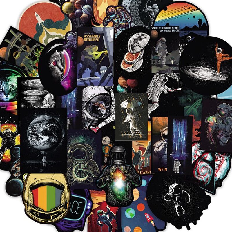 

52pcs Astronaut Print Sticker, Multicolor