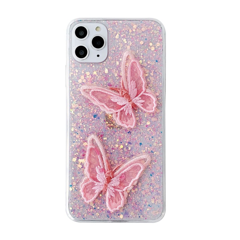 

3D Butterfly Sequin iPhone Case, Pink