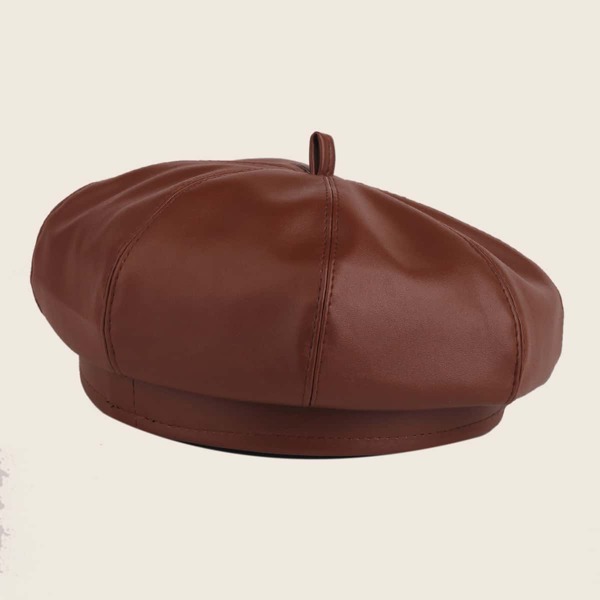 

Kids PU Beret, Burgundy