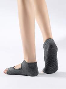 1雙瑜伽露趾襪子 - 深灰色 - 查看 2