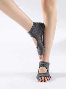 1雙瑜伽露趾襪子 - 深灰色 - 查看 3