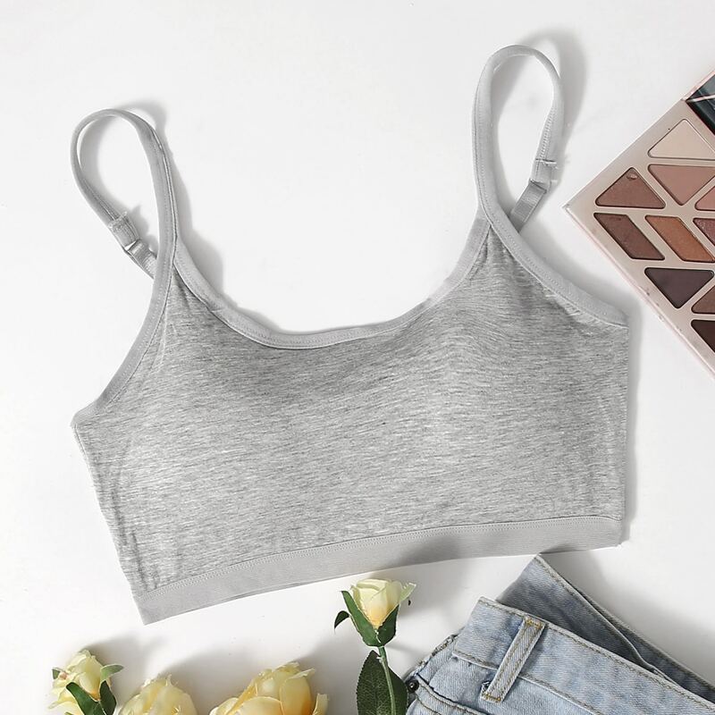 

Simple Adjustable Strap Bralette, Grey