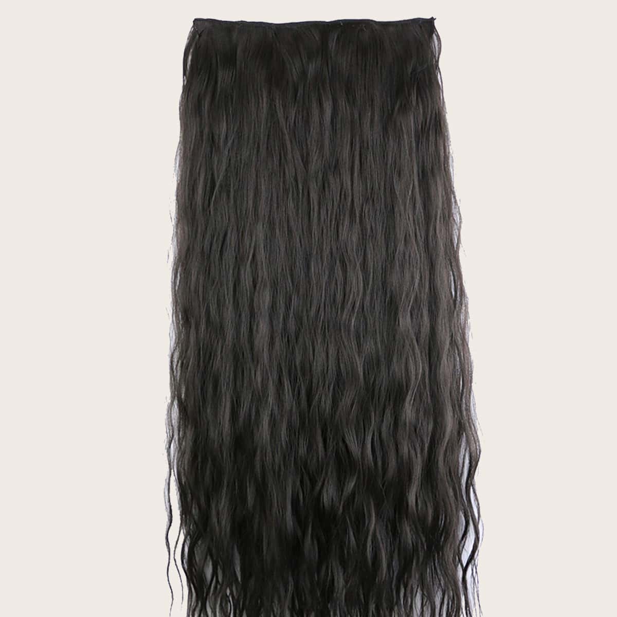 

1pc Long Curly Hairpieces, Black