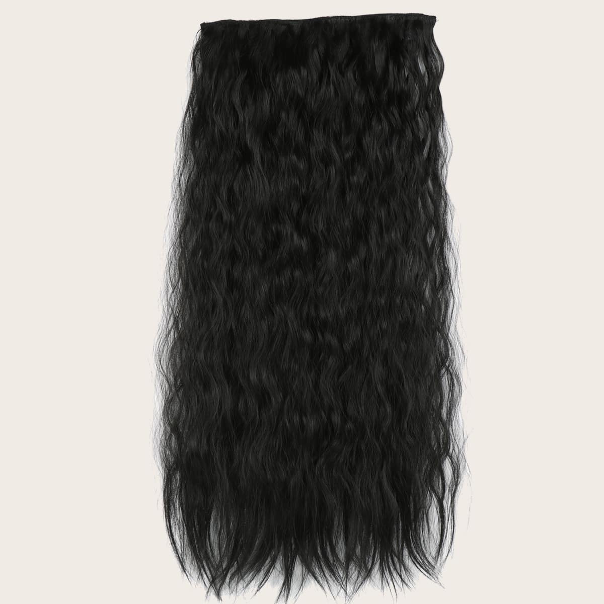 

1pc Long Curly Hairpieces, Black