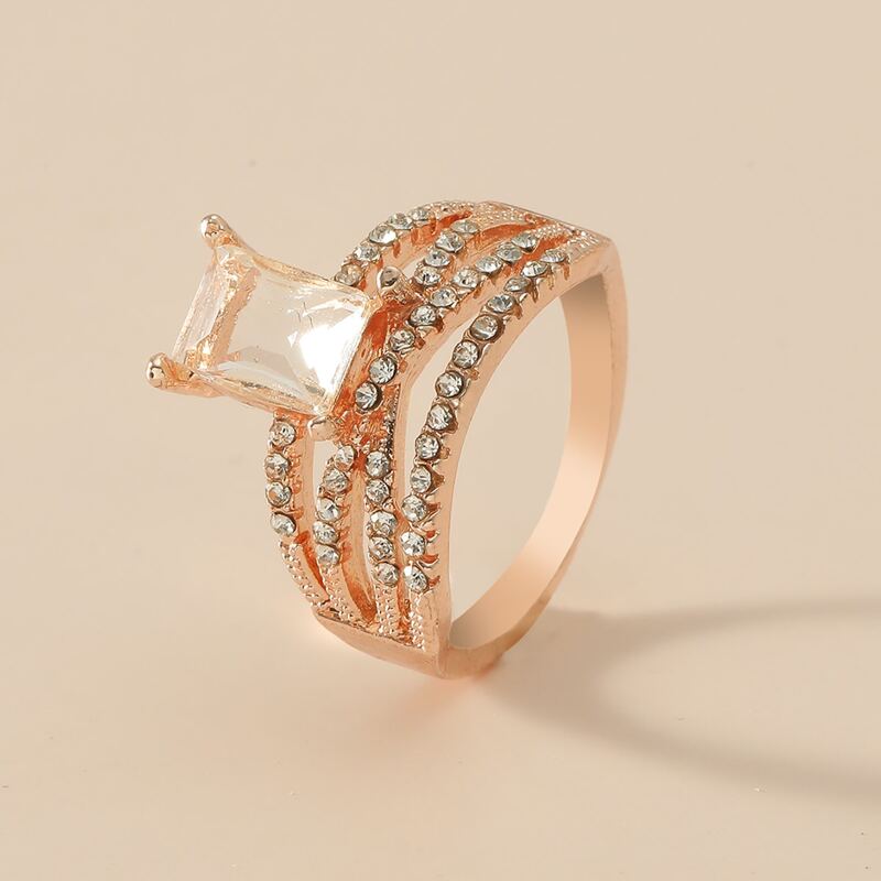 

Rhinestone Decor Ring, Rose gold