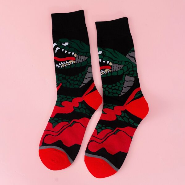 

Snake Pattern Socks, Multicolor