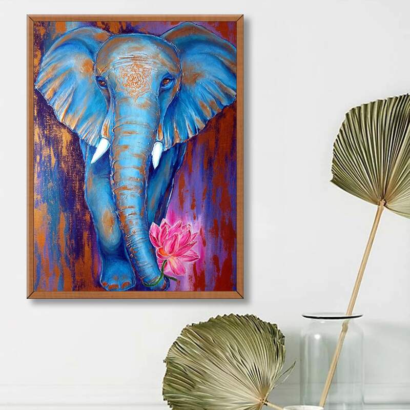 

Elephant Print DIY Diamond Painting, Multicolor