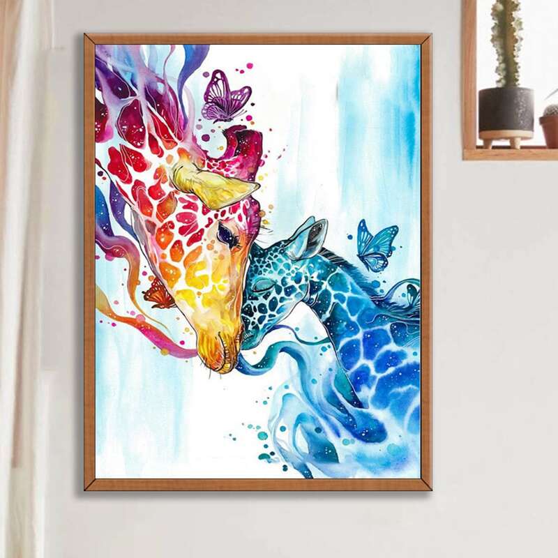 

Giraffe Print DIY Diamond Painting, Multicolor
