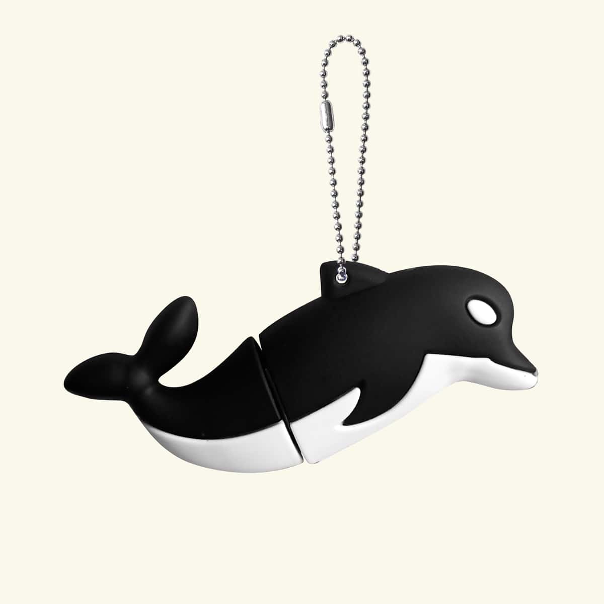 

1pc Dolphin Shaped USB Flash Drive, Black and white