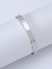 Men Stainless Steel Bracelet - Silver - View 2