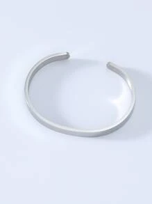 Men Stainless Steel Bracelet - Silver - View 3