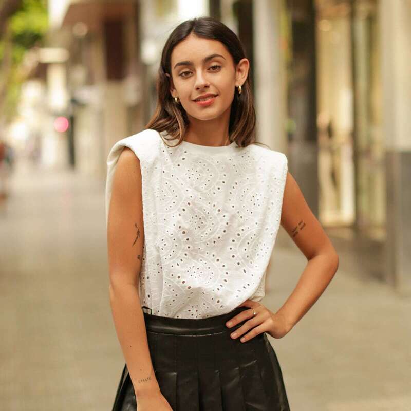 

Cap Sleeve Schiffy Top, White