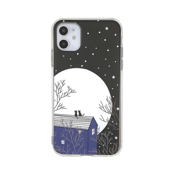 

Чехол для iPhone с рисунком кота на крыше, Многоцветный