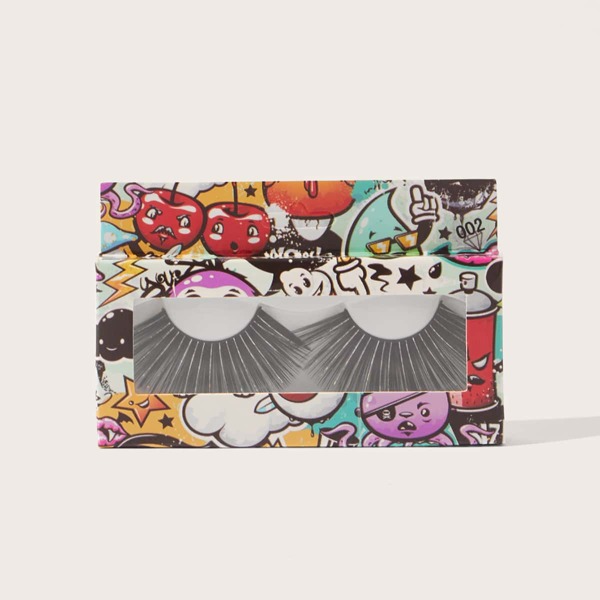 

1pair Halloween Lengthening False Eyelashes, Multicolor