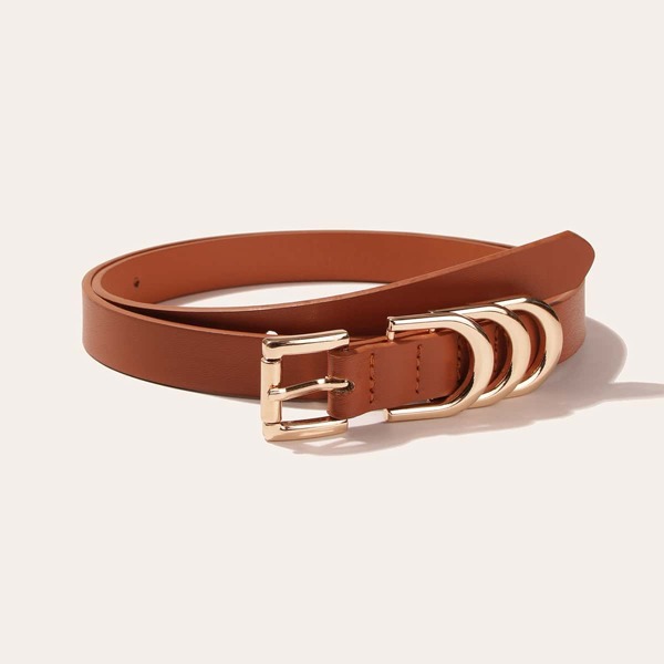 

PU Buckle Belt, Brown