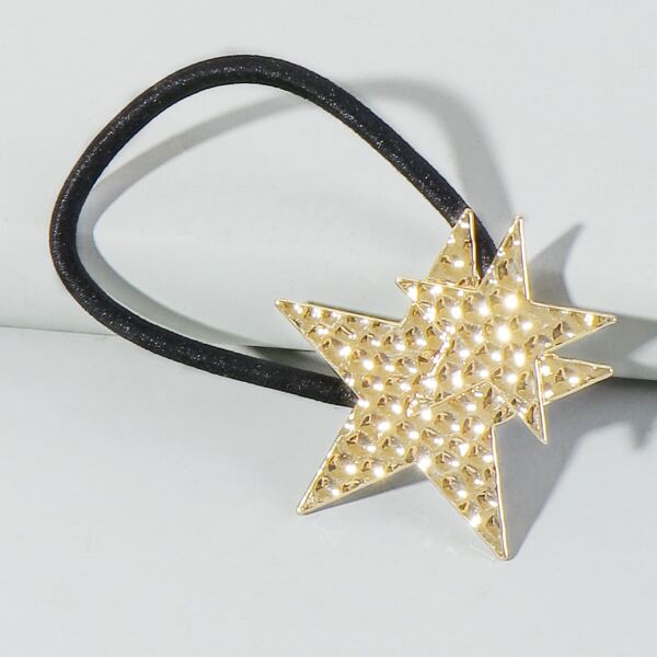 

Double Star Decor Hair Tie, Gold