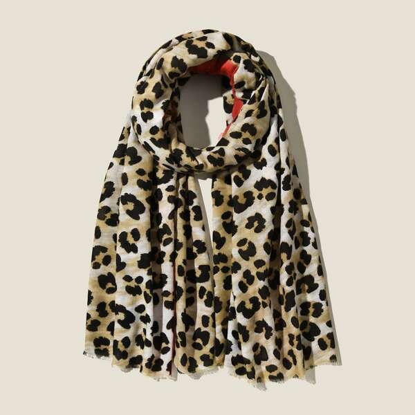 

Leopard Pattern Scarf, Multicolor